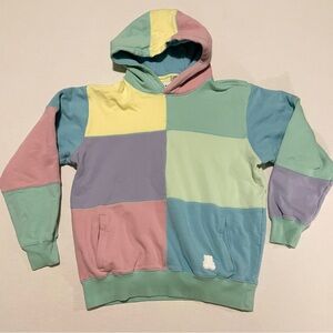Teddy Fresh Signature Pastel Patchwork Pullover Hoodie Size M